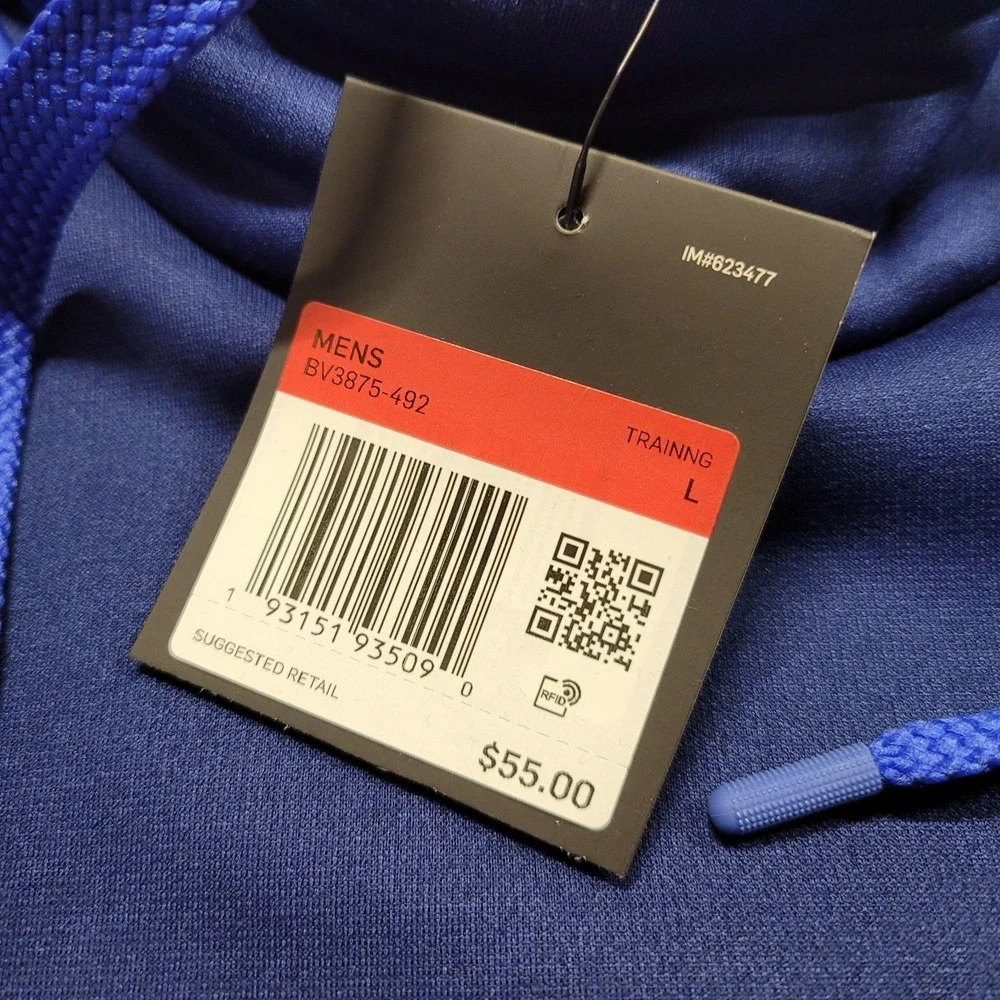 Nike Hoodie Mens Large Blue Therma Fit Pullover‎ Training Long Sleeve Swoosh NWT